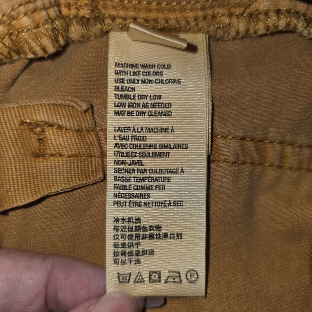 We the Free Flare Corduroy Pants Women 27 Pull-on Gold Yellow Tan Western Boho - Picture 10 of 14